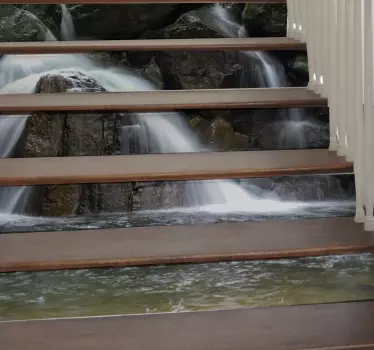 Waterfall Nature Stair Stickers - TenStickers