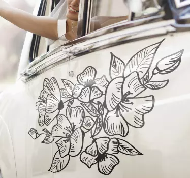 Watermarks ornamental floral bonnet wedding decal - TenStickers