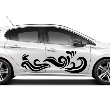 Waves splash colours car decal - TenStickers