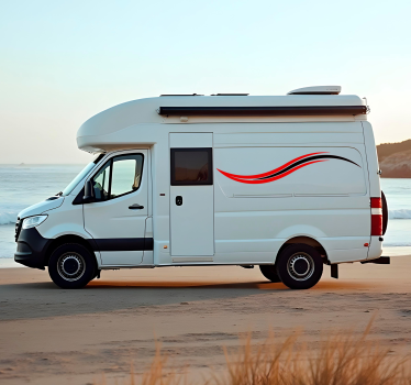 Wavy stripes caravan decal - TenStickers