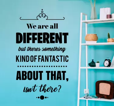 "We are all different" kids bedroom wall sticker - TenStickers