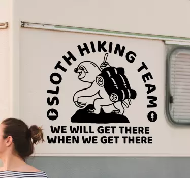We will get there sloth caravan sticker - TenStickers