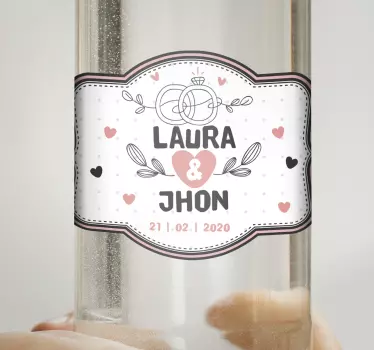 Wedding sticker custom heart engagement - TenStickers