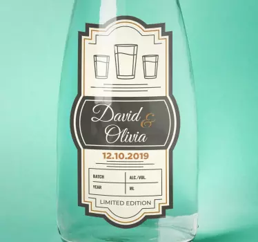 Wedding vodka labels wedding vinyl sticker - TenStickers