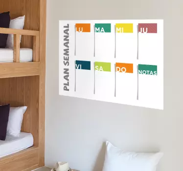 Weekly plan sticker to write on decal - TenStickers