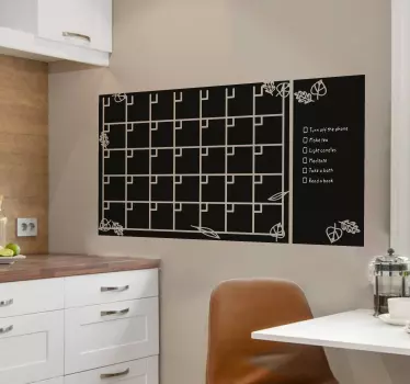 Weekly Planner and Notes chalkboard wall sticker - TenStickers