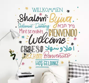 Welcome Languages Living Room Wall Sticker - TenStickers