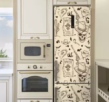 Western icons  fridge wrap decal - TenStickers