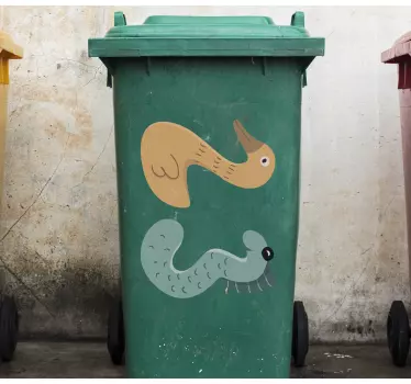 Custom animal numbers recycling decal for bin - TenStickers
