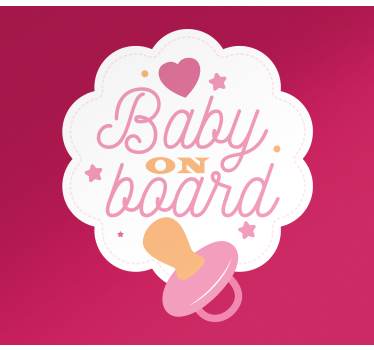 White cloud baby on board sticker - TenStickers