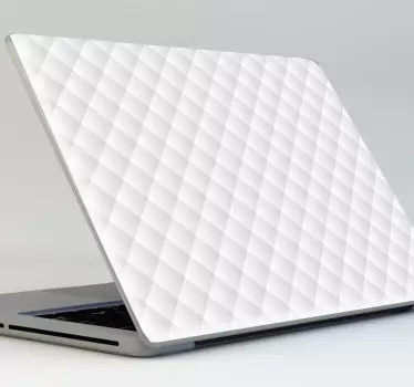 White quiltted pattern laptop sticker - TenStickers