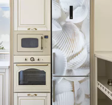 White shells fridge wrap - TenStickers