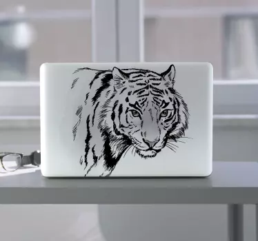 White tiger laptop stickers - TenStickers