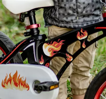 Wild fire illustration image bike decal - TenStickers