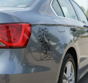 Wild horse and cowboy car sticker - TenStickers