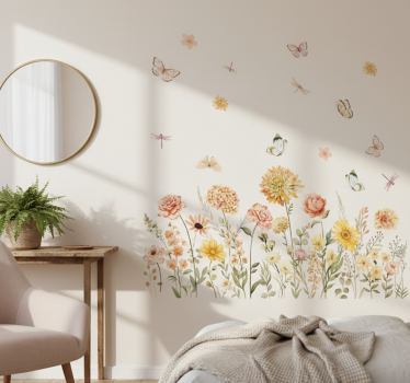 Wildflower meadow with butterflies wall decal - TenStickers