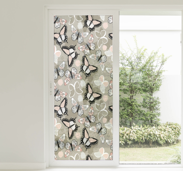Window butterfly two window decal - TenStickers