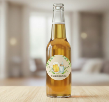 Window sticker baby shower beer label - TenStickers