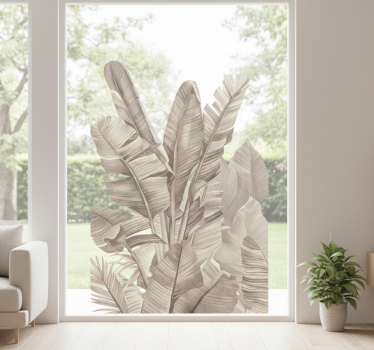 Window sticker beige palm forest leaves - TenStickers