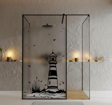 Window sticker coastal lighthouse scene - TenStickers