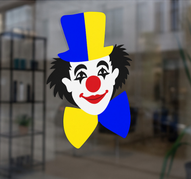 Window sticker colorful carnival clown - TenStickers