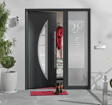 Window sticker modern entrance address - TenStickers