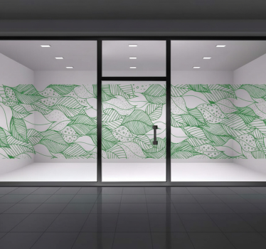 Window sticker of transparent detailed green leaves - TenStickers