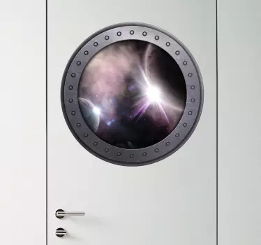 Window to space glass door sticker - TenStickers