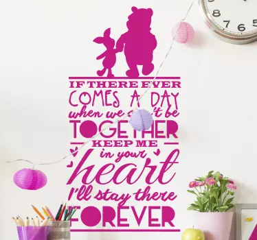 Winnie the pooh inspirational quote stickers - TenStickers