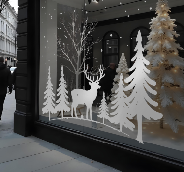 Wintertime scene shopfront Christmas sticker - TenStickers