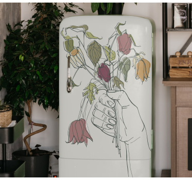 Withered flowers feeling concept fridge decals - TenStickers