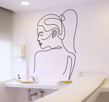 women elegant line art style for shops people decals - TenStickers