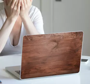Wood Pattern Laptop Sticker - TenStickers