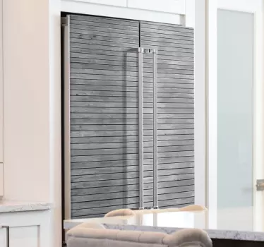 Wooden gray fridge decal - TenStickers