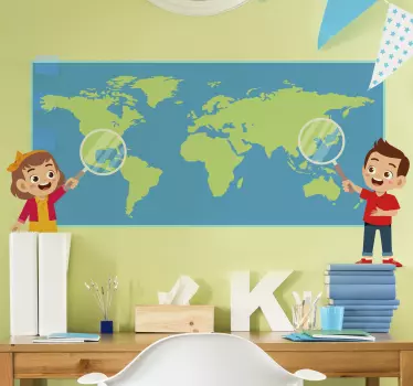 World map for kids world map sticker - TenStickers