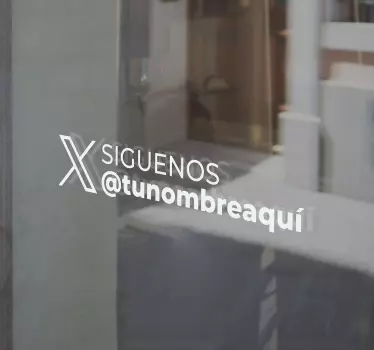 X twitter symbol "follow us" shop window sticker - TenStickers