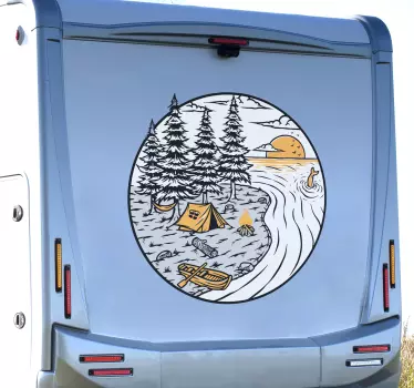 Yellow Campsite Motorhome decal - TenStickers