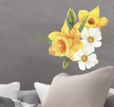 Yellow daffodil flower wall decal - TenStickers