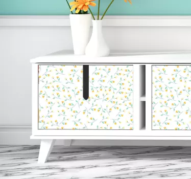 Yellow Flowers furniture sticker - TenStickers