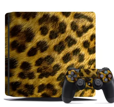 Yellow leopard print Playstation 4 stickers - TenStickers