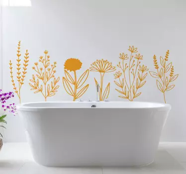 Yellow plant flower wall decal - TenStickers