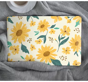 Yellow sunflowers laptop stickers - TenStickers