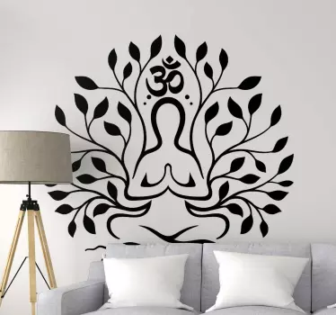 Yoga foliage tree wall decal - TenStickers