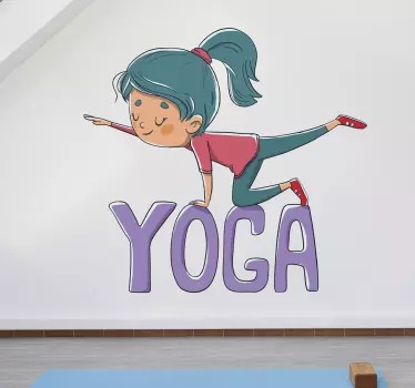 Yoga Girl with Text wall decor - TenStickers