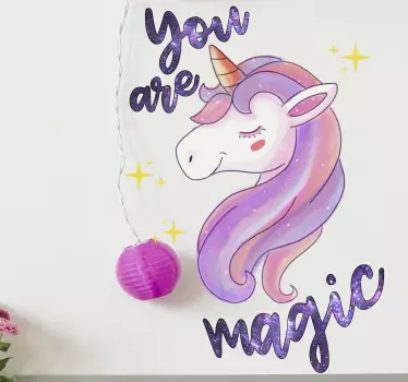 You are magic unicorn text fairy tale wall decal - TenStickers