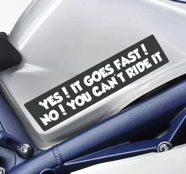 You can't ride it Motorcycle stickers - TenStickers