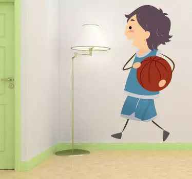 Young Basketball Player Kids Sticker - TenStickers