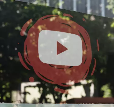 Youtube Drawn Logo window decal - TenStickers