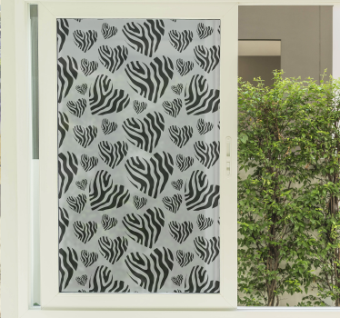 Zebra animal print heart window decal - TenStickers
