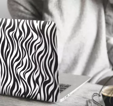 Zebra Background laptop stickers - TenStickers